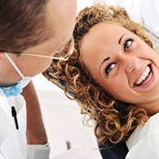 Woman happy at dentist