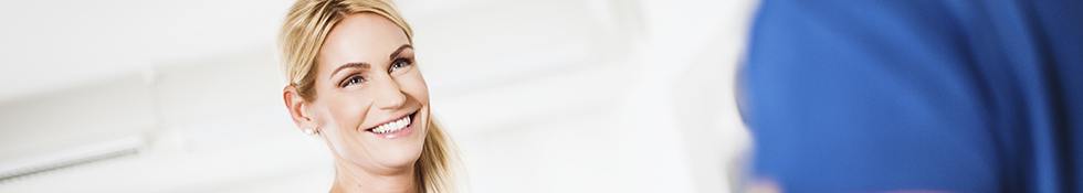 woman smiling at dentist